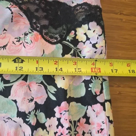 Vintage Gold Label Victoria’s Secret Floral Slip Camisole Lace Trim Lingerie L - Picture 6 of 7